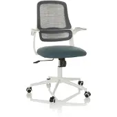 Hjh OFFICE Home Office Bürostuhl MIKO W ECO Schreibtischstuhl mit abklappbaren Armlehnen Stoff / Netzstoff Drehstuhl