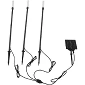 LINDBY LED-Solarleuchte Balian, 3er-Set, schwarz, Alu, 3000K