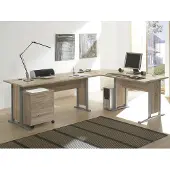 Preisbrecher Schreibtisch-Kombination Winkelschreibtisch Bürotisch Arbeitstisch "Clermont I" Sonoma-Eiche
