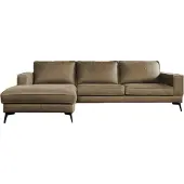 KAWOLA Sofa BLOOM Ecksofa Leder camel Recamiere links