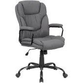 ByLiving Chefsessel STING/ Gaming-Chair/ Metall schwarz pulverbeschichtet/ Webstoff grau/ Armlehnen gepolstert/ Wippmechanik/ Sicherheitsdoppelrollen / B 57, H 99-109, T 67 cm