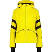 CMP Damen Skijacke aus 4-Way-Stretch-Twill mit abnehmbarer Kapuze gelb 40