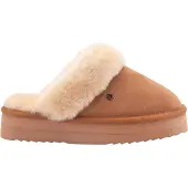 Warmbat Hausschuhe Flurry Plateau Damen Cognac-Schuhgröße 41
