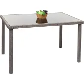 Mendler Poly-Rattan Tisch MCW-G19, Gartentisch Balkontisch, 120x75cm grau