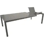 Degamo Ausziehtisch Gartentisch BAGO XL 195/255X120cm Alu silbergrau wetterfest