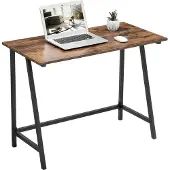 Vasagle Computertisch, Schreibtisch, 100 x 50 x 75 cm, stabil, platzsparend, einfacher Aufbau, Industrie-Design, braun-schwarz LWD40X