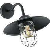 Licht-Erlebnisse Maritime Wandleuchte ausladend mit Arm Maritim Schwarz Klar flach E27 Außenleuchte Schiffsleuchte Hofleuchte Hoflampe Wandlampe