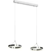 LUCANDE Lyani Pendelleuchte L85 Chrome/White - , Lyani, dimmbar, Metallisch, für Wohnzimmer, Metall, Modern