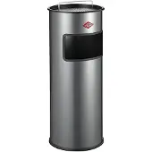 Wesco 150601-11 Standascher 30 in SILBER mit Sieb und 30 Liter Abfallvolumen / Mülleimer / Ascher