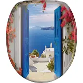 Sanilo WC-Sitz mit Absenkautomatik Greece, Toilettendeckel direkt vom Hersteller, Klodeckel, Klobrille, WC Deckel, Toilettensitz, Toilettenbrille