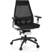Hjh OFFICE GENIDIA SMART WHITE CM Netz - Profi Bürostuhl Schwarz / Weiß / Chrom