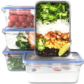 Classbach Frischhaltedosen mit Deckel | 5er Set | 100% dicht | Meal Prep Boxen | für Mikrowelle Spülmaschine Gefrierfach geeignet | C-FHD 4007 K