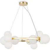 Maytoni Dallas Pendelleuchte, Hängeleuchte 11x G9 matt Weiß Gold-Farbe