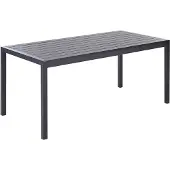 Beliani Gartentisch Schwarz Kunstholz und Aluminium für 6 Personen 180x90 cm Rechteckig Modernes Design Outdoor Terrasse Garten Ausstattung Möbel