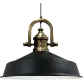 Bamyum Pendelleuchte Hängelampe Industrial Schwarz Metall, Ø40cm, E27, Vintage Lamp