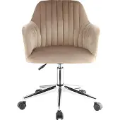 Vente-unique Bürostuhl höhenverstellbar - Samt - Beige - ELEANA
