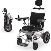 Vevor Rollstuhl Elektrisch Faltbar, 21 km Reichweite, medizinischer Roller bis 136 kg, Elektrorollstuhl mit verstellbarer Rückenlehne, tragbarer 53-cm-Sitz, E-Rollstuhl für Senioren & Behinderte