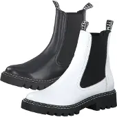 Tamaris Damen Stiefeletten Leder Chelsea Boots 1-25455-27, Größe:39 EU, Farbe:Weiß