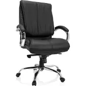Hjh OFFICE XXL Drehstuhl XXL H 100 Bürostuhl gepolstert bis 150 kg belastbar mit Armlehnen Kunstleder für Büro, Zuhause
