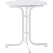 Sieger Tisch 207/W 70 cm weiß Gestell aus Stahl in weiß, Tischplatte aus Mecalit-Pro in weiß