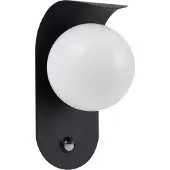LINDBY LED-Außenwandleuchte Lacie, Sensor, schwarz/weiß, Alu