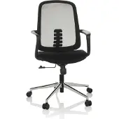 Hjh OFFICE Home Office Bürostuhl SEDIOLO B Schreibtischstuhl mit Armlehnen Stoff / Netzstoff Drehstuhl