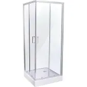 BELVIT Duschkabine Eckdusche mit Schiebetüren und Duschwanne 80x80x200cm