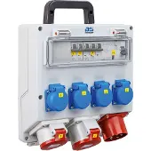 As Schwabe as-Schwabe FIXO Wandverteiler CEE 400V 32A auf 4xSchuko 2xCEE 400V 16A 32A IP44