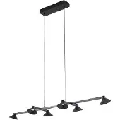 LUCANDE Hängelampe Steve , dimmbar, schwarz, für Wohn- / Esszimmer, Metall, Modern