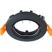 PRIOS Deckeneinbauleuchte Fibur, schwarz, Zink, Ø 8,2 cm