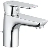 Kludi PURE&STYLE Waschtisch-Einhandmischer, Auslaufhöhe 75mm, mit Metall Ablaufgarnitur, 403820575, Farbe: Chrom