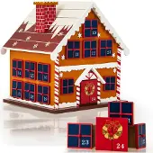 Spiel Werk Adventskalender zum Selbstbefüllen 24 Türchen Nachhaltig Wiederverwendbar Kinder Mädchen Jungen Weihnachtskalender DIY Holz Dekoration, Model:Adventskalender Winterhäuschen
