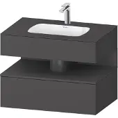 Duravit Einbauwaschtisch-Möbel-Set Qatego 80x55x60cm, gra m, Kon-WTU, Nischenb