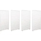 Mendler 4er-Set Aluminium Paneele für Pergola MCW-L46, Terrassenüberdachung, Lamellenpaneel Modul, 204x369cm weiß