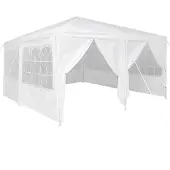 Syfax Party-Zelt Weiß 400 x 400 x 266 cm Polyethylen