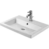 Duravit Einbauwaschtisch 2ND FLOOR mit Überlauf, Hahnlochbank, 600 x 430 mm, 1 Hahnloch Innenbecken weiß