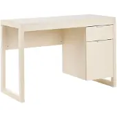 Beliani Schreibtisch Hellbeige Faserplatte Rechteckig 112 x 50 cm mit Schublade Schrank Modernes Skandi Design für Büro Homeoffice Kinderzimmer