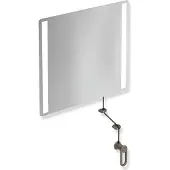 Hewi LED-Kippspiegel basic der Serie 801, mit integrierter LED-Beleuchtung, in Farbe 84 (Umbra)