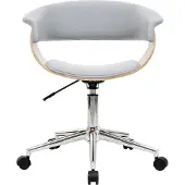 Miliboo - Design-Bürosessel grauer Stoff und helles Holz OKTAV