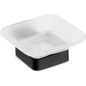 Bemeta Quadratische Seifenschale NERO aus schwarzem Messing und Glas 10,3 x4,2 x11,7 cm