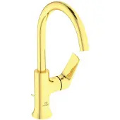 Ideal standard La Dolce Vita Waschtischarmatur, Ausladung 169mm, ohne Ablaufgarnitur, BD658A2, Farbe: Brushed Gold