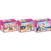 Playmobil 70209, 70210, 70211 Dollhouse 3er Set Jugendzimmer + Babyzimmer + Badezimmer