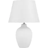 Beliani Tischlampe Weiß Keramik 52 cm Stoffschirm Vasenform Kabel mit Schalter Retro-Stil