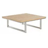 SonnenPartner Lounge-Tisch Lotus Edelstahl mit Teakholz Loungetisch Beistelltisch