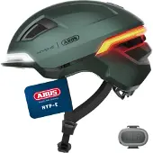 ABUS Fahrradhelm HYP-E - Helm mit Frontlicht, Rücklicht und Blinklicht - geeignet auch fürs Fahrradfahren auf E-Bike und S-Pedelec - für Jugendliche und Erwachsene - Grün, Größe S (51-55 cm)