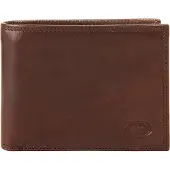 Piké Herren Geldbörse aus echtem Leder, braun, flaches Design, 13 cm x 10 cm x 2 cm