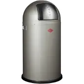 Wesco Pushboy Mülleimer in der Farbe neusilber, pulverbeschichtetes Stahlblech,