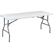 Beliani Gartentisch weiß Kunststoff 180 x 74 cm 6-Sitzer rechteckig klappbar minimalistisch
