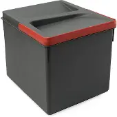 Emuca RecyclingRecyclingbehälterRecycle für Küchenschublade, Höhe 216mm, 1x12Liter, Kunststoff anthrazitgrau