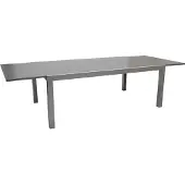 Degamo Gartentisch Ausziehtisch Esstisch Glastisch MARINA XXL, 200/300x110cm, Aluminium + Glas grau